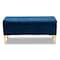 Baxton Studio Valere Blue Velvet Upholstered Gold Finished Tufted Storage Ottoman 162-10463 - alternate 4